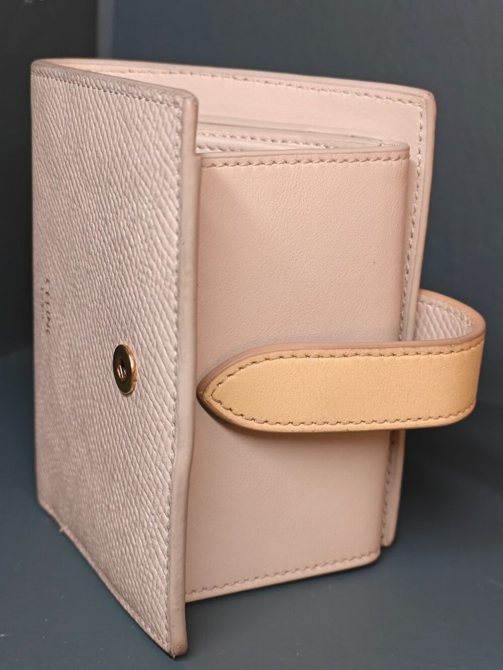 Authentic Celine Small Strap Leather Bifold Wallet